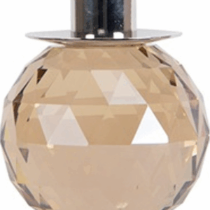 Lysestage House of Sander Betulia i champagnefarvet glas med sølvfinish H10ÃØ8 cm